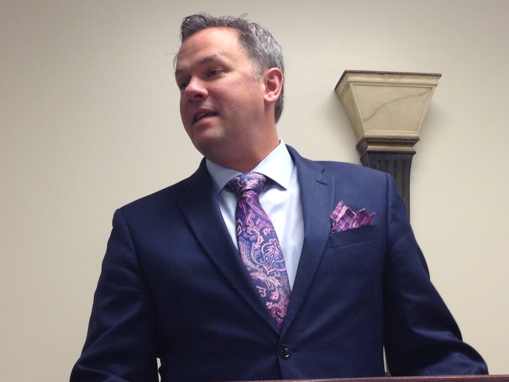 Lt. Gov. Dan Forest addressing pastors